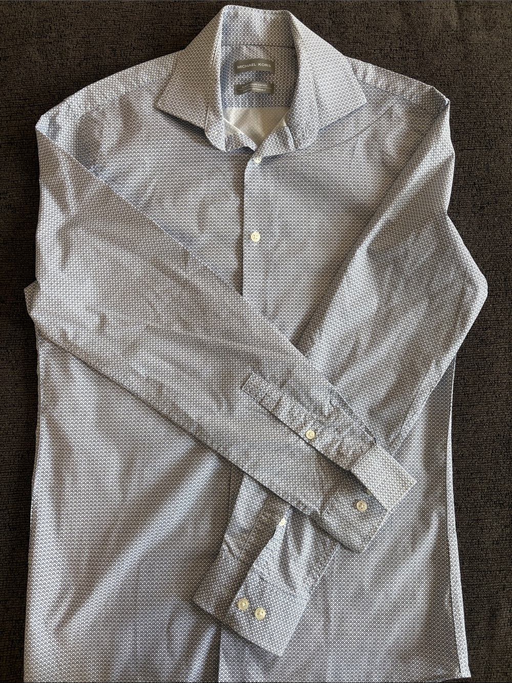 Michael Kors Light Blue Micro-Pattern Dress Shirt